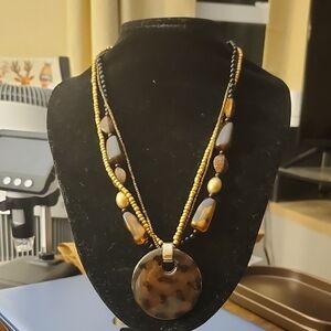 Elegant Brown Beaded Necklace